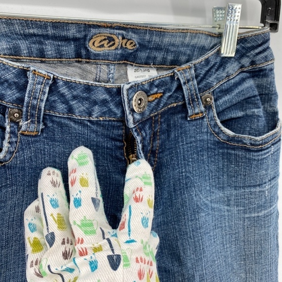 Warehouse One Jeans Women's Size 26 Mid Rise Flare Leg Blue Denim 5 Pocket - Picture 6 of 14